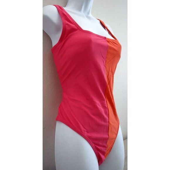 Tommy Hilfiger Women's Sz 8 Pink Dahia Split One-Piece Tankini Swimsuit - Picture 4 of 14